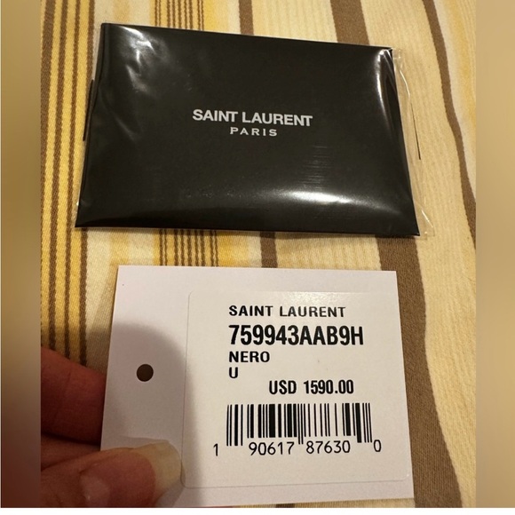 Yves Saint Laurent Black Leather Clutch - Picture 10 of 11